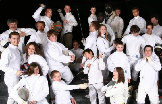 Phillip is a proud member of the Regina Fencing team shown here having a little fun. Photo by JJ. Photography